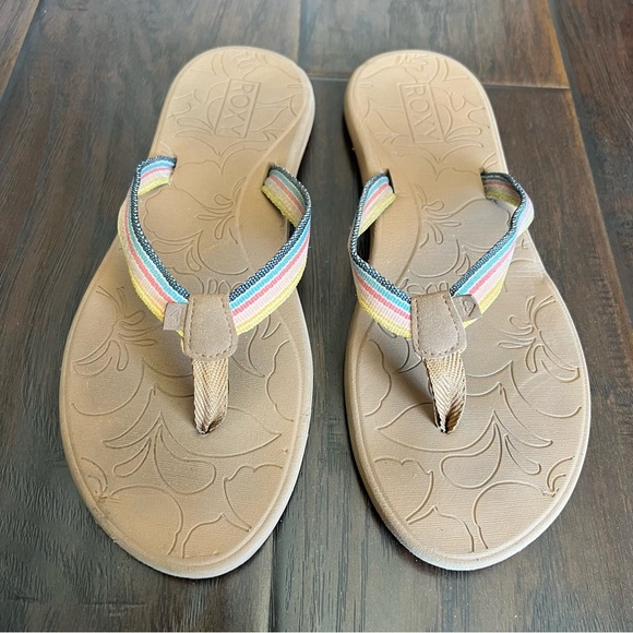 Roxy Women's Brown Flip Flop Sandals Size Fits 11 - Picture 1 of 6